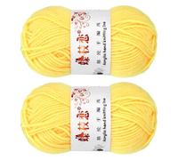 sourcing map 2PCS Crocheting Yarn,Yellow 4 Ply Acrylic Yarn 100g Sport Weight Yarns Bulk Soft and Fluffy Yarns for Knitting DIY Crochet Handicraft Blankets Gift,197 Yards
