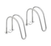 sourcing map 2pcs Cross Pipe Clamp 20mm x 90mm (0.79" x 3.54") M8 304 Stainless Steel U-Shaped Tube Buckle Crossover Steel Pipe Connector for Farm Greenhouse Awning Frames Nursery Fence