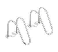 sourcing map 2pcs Cross Pipe Clamp 25mm x 42mm (0.98" x 1.65") M6 304 Stainless Steel U-Shaped Tube Buckle Crossover Steel Pipe Connector for Farm Greenhouse Awning Frames Nursery Fence