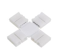 sourcing map 2pcs Cross Shape 4 Way 4 Pin Connector Adapter for 5050 PCB Led Strip with 10mm Strip Light