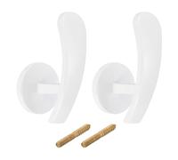 sourcing map 2Pcs Curtain Holdback, Aluminum Alloy Wall Mounted Drapery Tiebacks Holder Curtain Hooks for Living Room Bedroom Office (White)