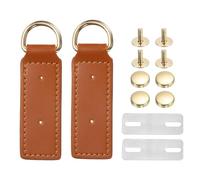sourcing map 2Pcs D Ring Buckle with Screws, Bag Side Clip Buckle Detachable Leather Purse Clasp Connector for Purse Making Handbag Wallet DIY Craft, Brown