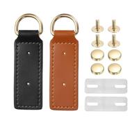 sourcing map 2Pcs D Ring Buckle with Screws, Bag Side Clip Buckle Detachable Leather Purse Clasp Connector for Purse Making Handbag Wallet DIY Craft, Brown&Black