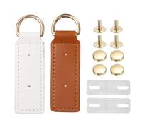sourcing map 2Pcs D Ring Buckle with Screws, Bag Side Clip Buckle Detachable Leather Purse Clasp Connector for Purse Making Handbag Wallet DIY Craft, Brown&White