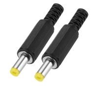 sourcing map 2pcs DC Power Male Adapter, 4.8mm x 1.7mm 1.93" Octagon DC Power Jack Plug Adapter Connector for DC Cable Adapter Replacement Repairing, Black