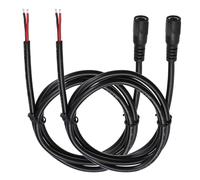 sourcing map 2pcs DC Power Pigtails Cable, 5.5mm x 2.1mm Female Barrel Plug Connector to Bare Wire Open End 100cm for PC Laptop Toys Cellphone Electronic Devices