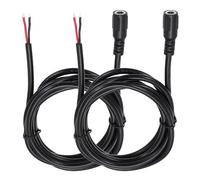 sourcing map 2pcs DC Power Pigtails Cable, 5.5mm x 2.1mm Female Barrel Plug Connector to Bare Wire Open End 150cm for PC Laptop Toys Cellphone Electronic Devices