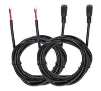 sourcing map 2pcs DC Power Pigtails Cable, 5.5mm x 2.1mm Female Barrel Plug Connector to Bare Wire Open End 300cm for PC Laptop Toys Cellphone Electronic Devices