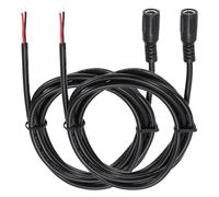 sourcing map 2pcs DC Power Pigtails Cable, 5.5mm x 2.1mm Female Barrel Plug Connectors to Bare Wire Open End 150cm for PC Laptop Toys Cellphone Electronic Devices