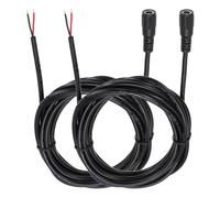sourcing map 2pcs DC Power Pigtails Cable, 5.5mm x 2.1mm Female Barrel Plug Connectors to Bare Wire Open End 300cm for PC Laptop Toys Cellphone Electronic Devices