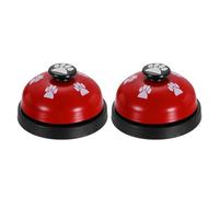 sourcing map 2Pcs Desk Call Bells, 2.8" Front Desk Service Bell, Counter Ringing Bell for Office, Hotel, Classroom, Dinner, Restaurant, Pet Training, Red