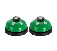 sourcing map 2Pcs Desk Call Bells, 2.8" Front Desk Service Bell, Counter Ringing Bell for Office, Hotel, Classroom, Dinner, Restaurant, Pet Training, Green