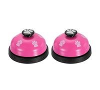 sourcing map 2Pcs Desk Call Bells, 2.8" Front Desk Service Bell, Counter Ringing Bell for Office, Hotel, Classroom, Dinner, Restaurant, Pet Training, Rose Red