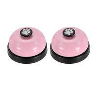 sourcing map 2Pcs Desk Call Bells, 2.8" Front Desk Service Bell, Counter Ringing Bell for Office, Hotel, Classroom, Dinner, Restaurant, Pet Training, Light Pink