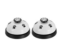 sourcing map 2Pcs Desk Call Bells, 2.8" Front Desk Service Bell, Counter Ringing Bell for Office, Hotel, Classroom, Dinner, Restaurant, Pet Training, White