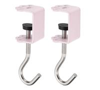 sourcing map 2pcs Desk Hook Clamp 0.2"-1.4" Clamping Range Cat's Paw Shape Bag Hook for Backpack Table Purse Clothes Portable Desk Mount Bag Holder Hook Clamp, Pink
