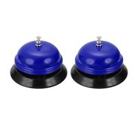 sourcing map 2Pcs Desk Service Call Bell, 3.35 Inch Metal Dinner Service Bell Ring for Hotel Restaurant Reception Area and Wedding Party Events, Blue
