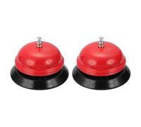 sourcing map 2Pcs Desk Service Call Bell, 3.35 Inch Metal Dinner Service Bell Ring for Hotel Restaurant Reception Area and Wedding Party Events, Red