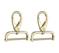sourcing map 2Pcs Detachable Snap Hook Swivel Clasp 1 1/2" D Ring with Swivel Lobster Claw Clasps Hook for Purse Strap Keychain Bag DIY Craft, Gold