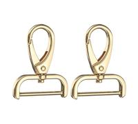 sourcing map 2Pcs Detachable Snap Hook Swivel Clasp 1 1/4" D Ring with Swivel Lobster Claw Clasps Hook for Purse Strap Keychain Bag DIY Craft, Gold