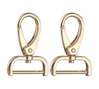 sourcing map 2Pcs Detachable Snap Hook Swivel Clasp 1" D Ring with Swivel Lobster Claw Clasps Hook for Purse Strap Keychain Bag DIY Craft, Gold
