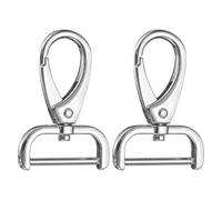 sourcing map 2Pcs Detachable Snap Hook Swivel Clasp 1" D Ring with Swivel Lobster Claw Clasps Hook for Purse Strap Keychain Bag DIY Craft, Silver