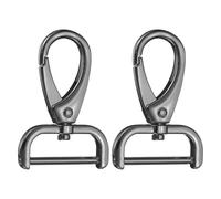sourcing map 2Pcs Detachable Snap Hook Swivel Clasp 1" D Ring with Swivel Lobster Claw Clasps Hook for Purse Strap Keychain Bag DIY Craft, Gunmetal