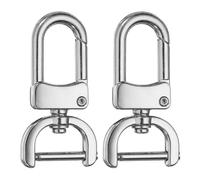 sourcing map 2pcs Detachable Snap Hook Swivel Clasp 5/8" (16mm) Zinc Alloy D-Rings Lobster Claw Clasp with Screw Bar for Keychain Lanyard Purse Hardware DIY Craft, Silver-White