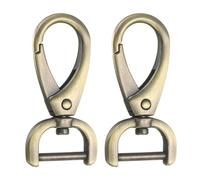 sourcing map 2Pcs Detachable Snap Hook Swivel Clasp 5/8" D Ring with Swivel Lobster Claw Clasps Hook for Purse Strap Keychain Bag DIY Craft, Brass