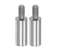 sourcing map 2pcs Dial Digital Indicator Extension Stem Rod 10mm Length 4.5mm Diameter M2.5 Thread High Speed Steel for Height Depth Gauge, Silver Tone