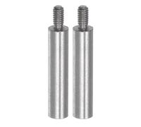 sourcing map 2pcs Dial Digital Indicator Extension Stem Rod 20mm Length 4.5mm Diameter M2.5 Thread High Speed Steel for Height Depth Gauge, Silver Tone