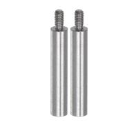 sourcing map 2pcs Dial Digital Indicator Extension Stem Rod 40mm Length 4.5mm Diameter M2.5 Thread High Speed Steel for Height Depth Gauge, Silver Tone