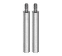 sourcing map 2pcs Dial Digital Indicator Extension Stem Rod 50mm Length 4.5mm Diameter M2.5 Thread High Speed Steel for Height Depth Gauge, Silver Tone