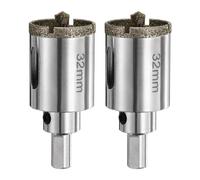 sourcing map 2pcs Diamond Drill Bit Hole Saw 1-1/4"(32mm) Eccentric Drilling Tool with Center Guiding Drill Bit for Glass Ceramic Marble Porcelain Tile Quartz Gemstone Aquariums