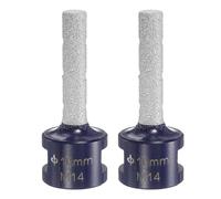 sourcing map 2pcs Diamond Finger Milling Bits 10mm (3/8") Dia 5/8"-11 Thread Diamond Milling Bit for Enlarging Shaping Existing Holes in Porcelain Ceramic Tile Marble, Blue