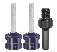 sourcing map 2pcs Diamond Finger Milling Bits 8mm (1/3") Dia 5/8"-11 Thread Diamond Milling Bit for Enlarging Shaping Existing Holes in Porcelain Ceramic with 3/8" Hex Shank Adapter, Blue/Black