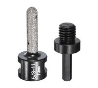 sourcing map 2pcs Diamond Finger Shaped Milling Bit 10mm 2 Holes with 5/8"-11 Thread with Conversion for Enlarging Shaping Milling Existing Holes on Marble Countertop, Black
