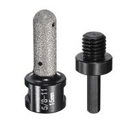 sourcing map 2pcs Diamond Finger Shaped Milling Bit 15mm 2 Holes with 5/8"-11 Thread with Conversion for Enlarging Shaping Milling Existing Holes on Marble Countertop, Black