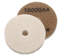 sourcing map 2pcs Diamond Sponge Polishing Pads 3" Dia 10000 Grit Emery Sand Fiber Polishing Pad Wet Use Buffing Pad for Stone Concrete Marble Grinder Polisher Buffing Wheel, Brown White