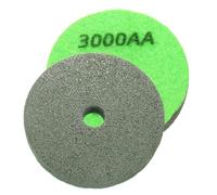 sourcing map 2pcs Diamond Sponge Polishing Pads 3" Dia 3000 Grit Emery Sand Fiber Polishing Pad Wet Use Buffing Pad for Stone Concrete Marble Grinder Polisher Buffing Wheel, Green Dark Green