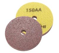 sourcing map 2pcs Diamond Sponge Polishing Pads 4" Dia 150 Grit Emery Sand Fiber Polishing Pad Wet Use Buffing Pad for Stone Concrete Marble Grinder Polisher Buffing Wheel, Yellow Brown