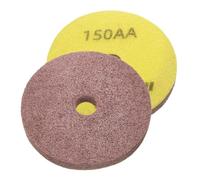 sourcing map 2pcs Diamond Sponge Polishing Pads 5" Dia 150 Grit Emery Sand Fiber Polishing Pad Wet Use Buffing Pad for Stone Concrete Marble Grinder Polisher Buffing Wheel, Yellow Brown