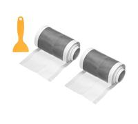 sourcing map 2Pcs Disposable Shower Drain Cover Hair Catcher, 10cm x 5m Self Adhesive Mesh Hair Stopper with Removal Tool for Bathroom Kitchen Linear Drain