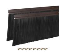 sourcing map 2Pcs Door Brush Bottom Sweep H-Shape Aluminum Alloy Base with 150mm PP Brush for Home, Industrial (900mm L, Brown)