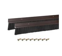 sourcing map 2Pcs Door Brush Bottom Sweep H-Shape Aluminum Alloy Base with 40mm PP Brush for Home, Industrial (900mm L x 65mm W, Brown)