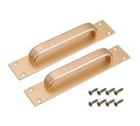 sourcing map 2Pcs Door Handle Pulls, 200mm/7.87" Sliding Barn Door Handles Aluminium Alloy for Kitchen Cupboard Wardrobe Drawer Home Decor, Gold