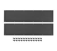 sourcing map 2pcs Door Kick Plate, 8 x 34 Inches Aluminum Kick Plate Door Plate, 2 mm Thickness, for Exterior Front Door or Back Door, Black