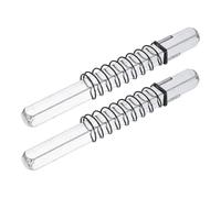 sourcing map 2Pcs Door Knob Spindle, 100mm Spare Door Handle Spindle Bar with Limit Spring, Vintage Straight Knob Replacement Parts for Mechanical Locks, Silver Tone