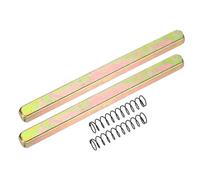 sourcing map 2Pcs Door Knob Spindle, 110mm Spare Door Handle Spindle Bar with Spring, Vintage Straight Knob Replacement Parts for Mechanical Locks, Gold Tone