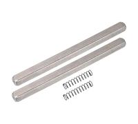sourcing map 2Pcs Door Knob Spindle, 120mm Spare Door Handle Spindle Bar with Spring, Vintage Straight Knob Replacement Parts for Mechanical Locks, Silver Tone